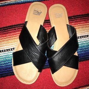 black sandals